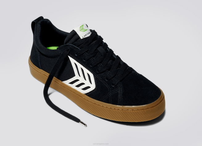 hombres Cariuma pie derecho (zapato único)-todo goma negra/marfil X606159