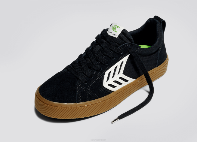 hombres Cariuma pie izquierdo (zapato único)-todo goma negra/marfil X606153