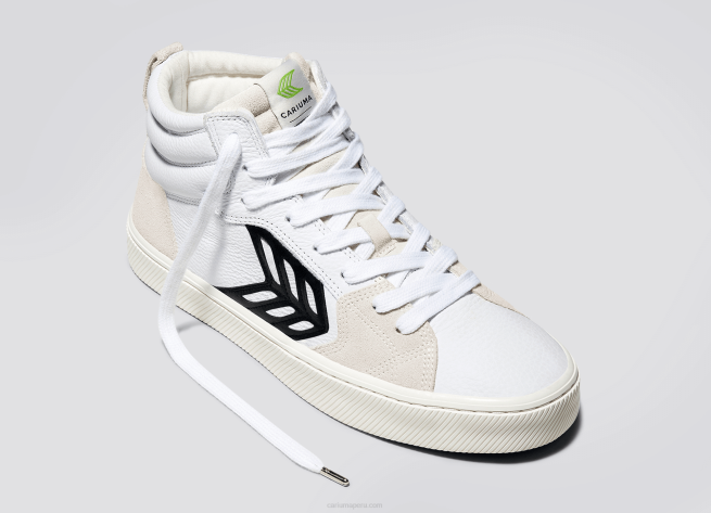 mujer Cariuma cuero premium blanco/negro X606365