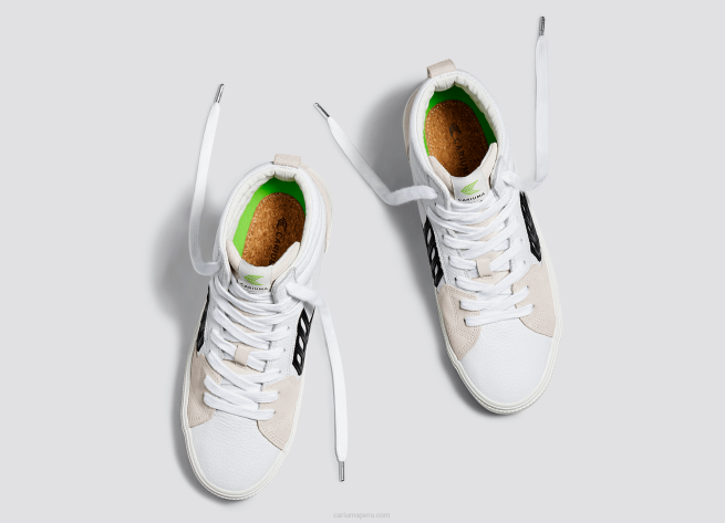 mujer Cariuma cuero premium blanco/negro X606365